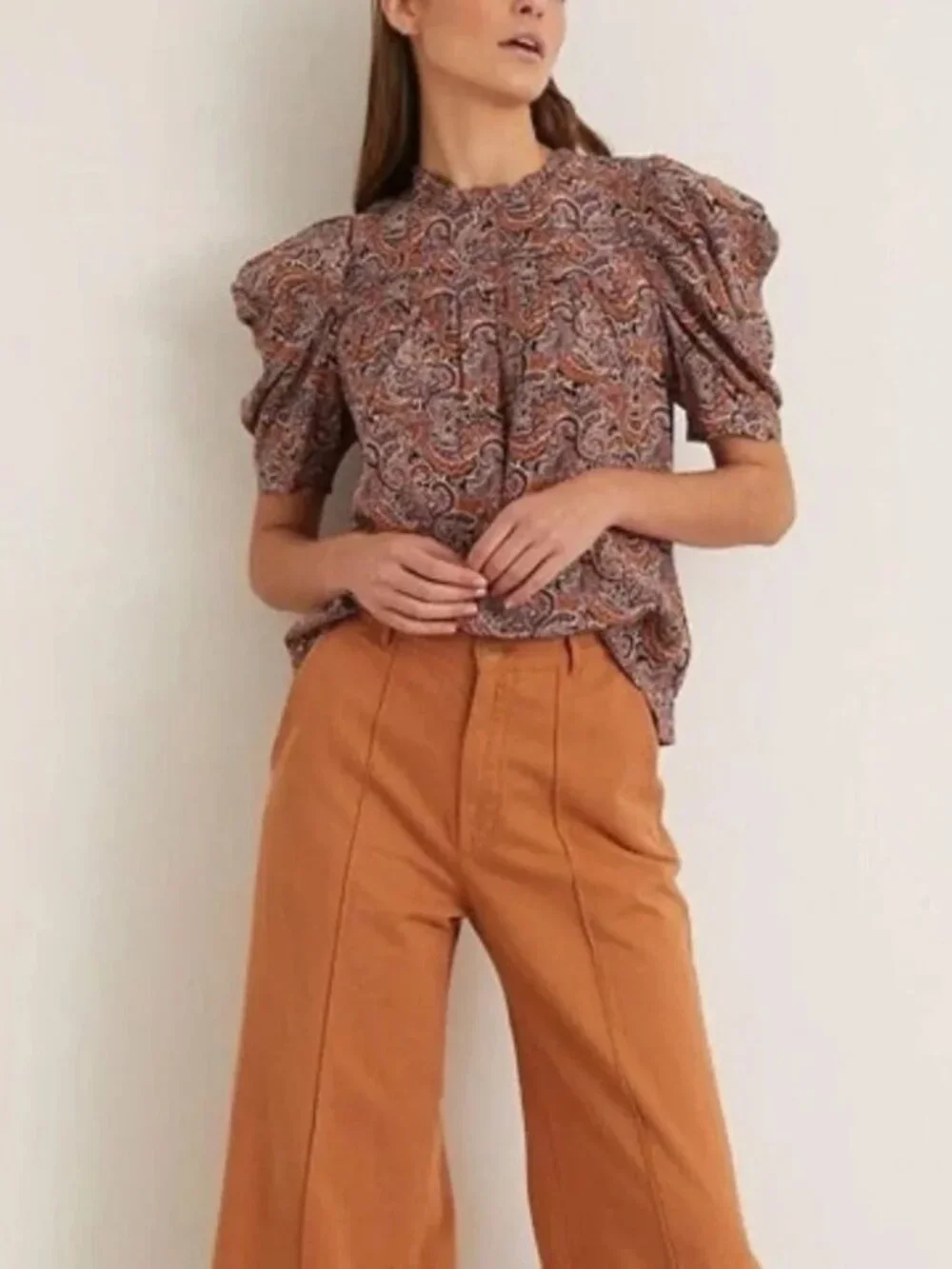Ulla Johnson silk paisley puff sleeve Lyla blouse